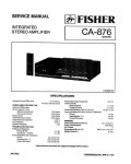 Сервисная инструкция Fisher CA-876