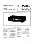 Сервисная инструкция Fisher DAC-204