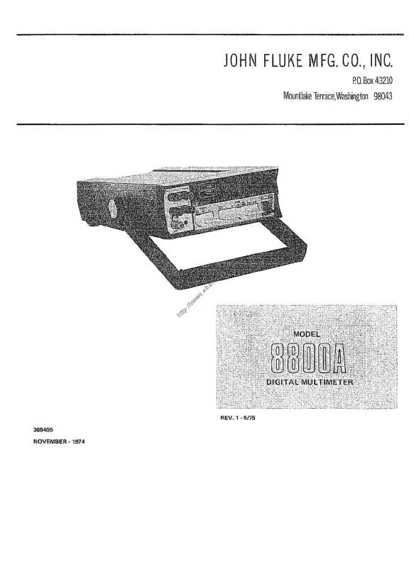 Сервисная инструкция Fluke 8800A DIGITAL MULTIMETER