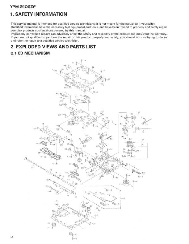 Сервисная инструкция Pioneer YPM-2106ZF