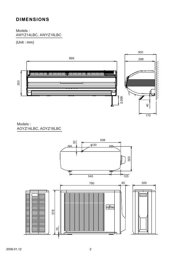 Сервисная инструкция FUJITSU AWYZ14LBC, AWYZ18LBC, AOYZ14LBC, AOYZ18LBC