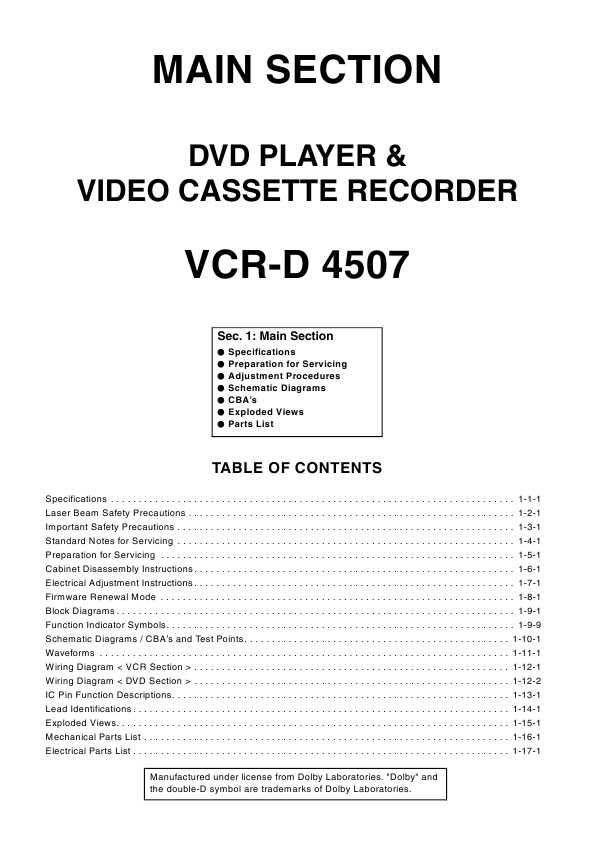 Сервисная инструкция Funai (AEG) VCR-D4507