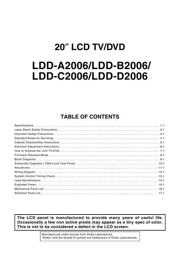 Сервисная инструкция Funai LDD-C2006, LCD-D2006