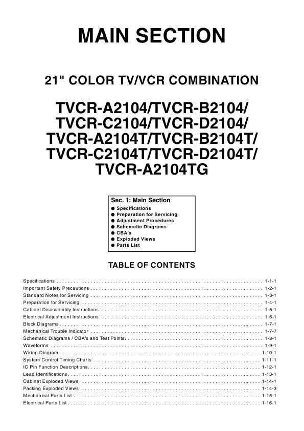 Сервисная инструкция Funai TVCR-2104