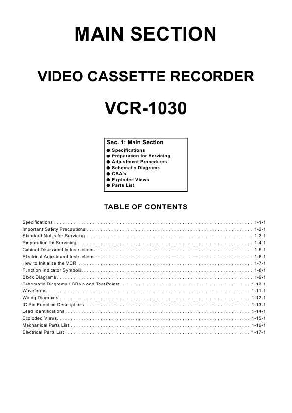Сервисная инструкция Funai VCR-1030