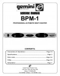 Сервисная инструкция Gemini BPM-1