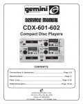 Сервисная инструкция Gemini CDX-601, CDX-602
