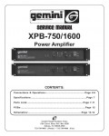 Сервисная инструкция Gemini XPB-750, XPB-1600