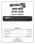 Сервисная инструкция Gemini XPM-3000