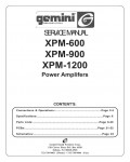 Сервисная инструкция Gemini XPM-600, XPM-900, XPM-1200