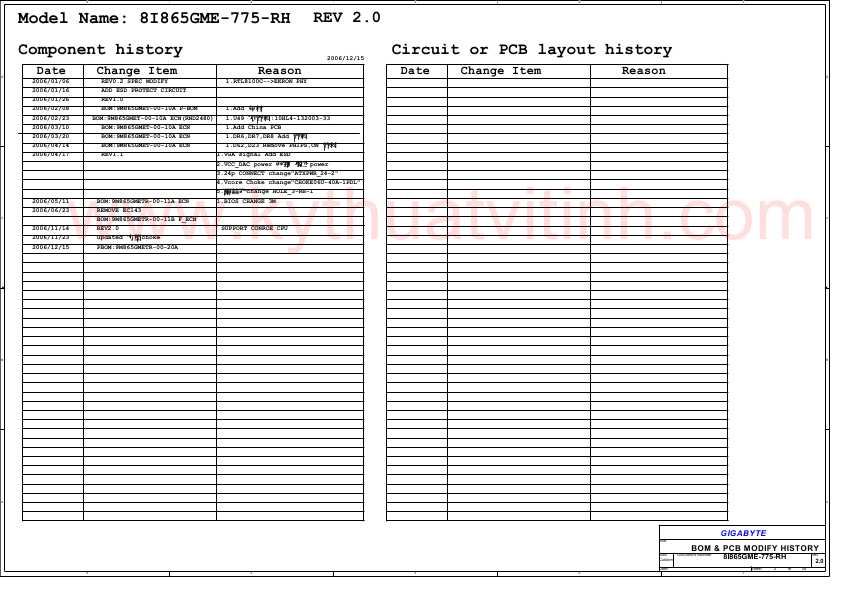 Схема Gigabyte 8I865GME-775-RH