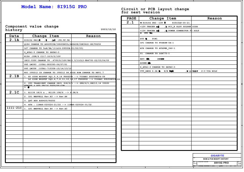 Схема Gigabyte 8I915G PRO REV.2.1