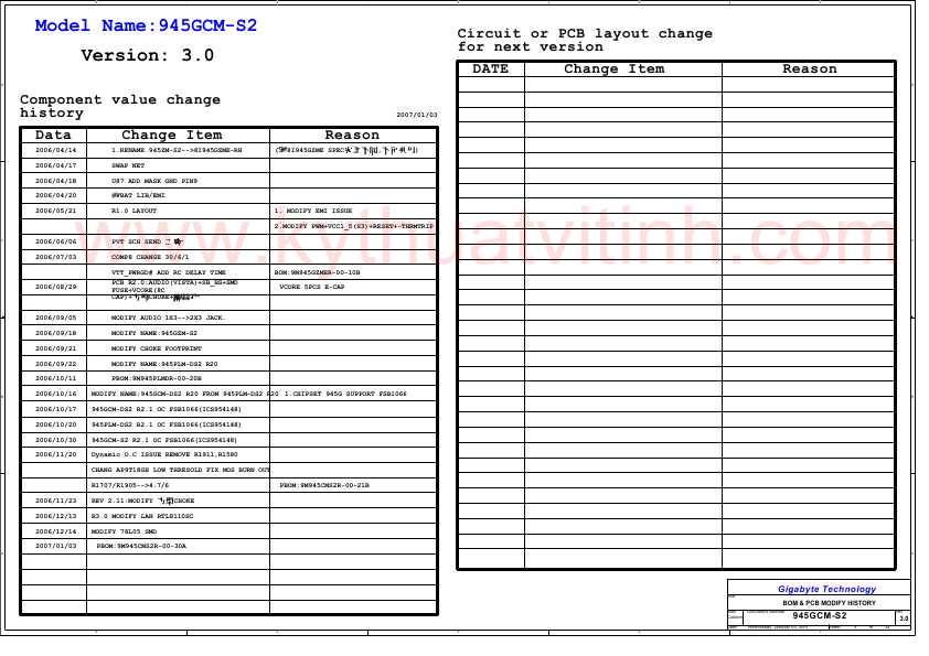 Схема Gigabyte 945GCM-S2 REV.3.0