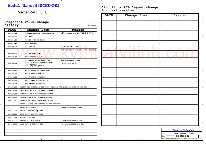 Схема Gigabyte 945GME-DS2 REV.3.0