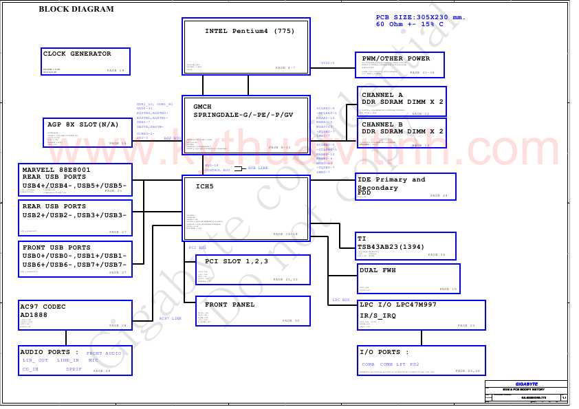 Схема Gigabyte GA-8I865GVM-775 REV.1.1