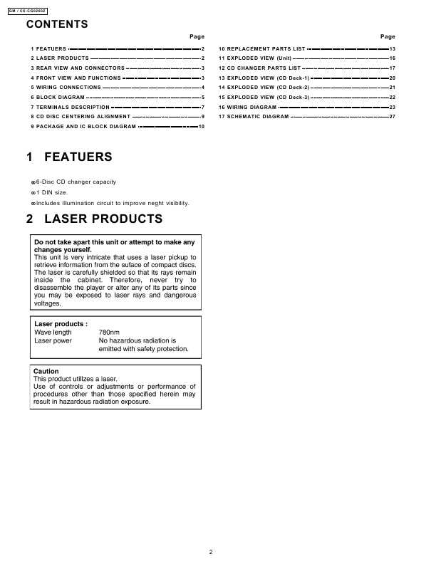 Сервисная инструкция Panasonic CX-CC0260Z