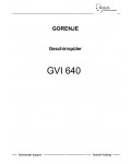Сервисная инструкция Gorenje GVI-640
