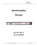 Сервисная инструкция Gorenje GVI-682-3
