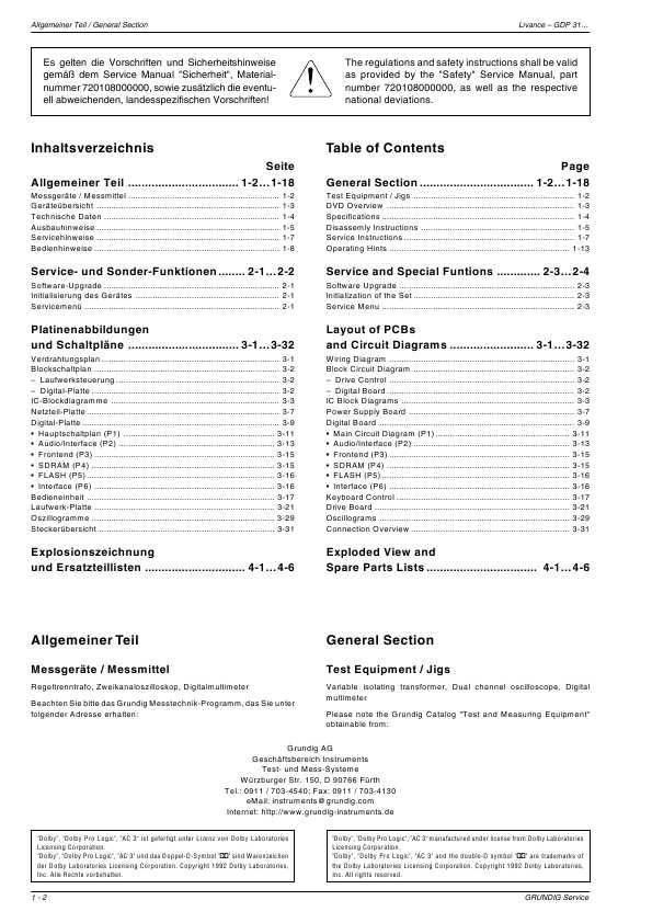 Сервисная инструкция Grundig GDP-3100, GDP-3105