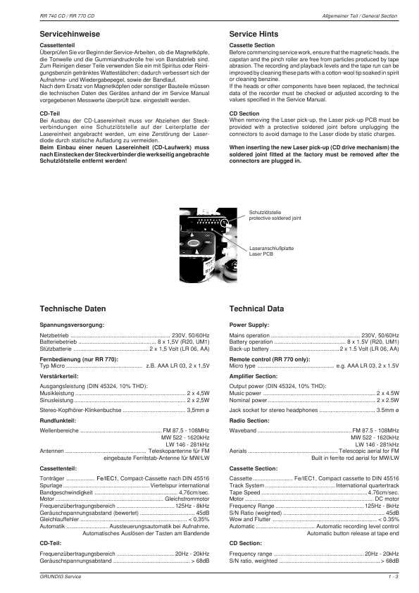 Сервисная инструкция Grundig RR-740CD, RR-770CD