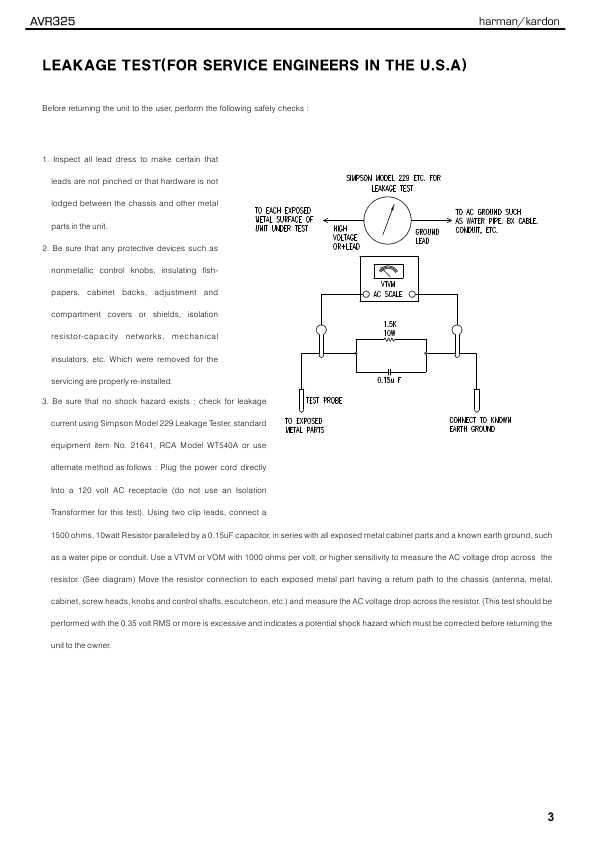 Сервисная инструкция Harman-Kardon AVR-325