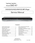 Сервисная инструкция Harman-Kardon DVD-47