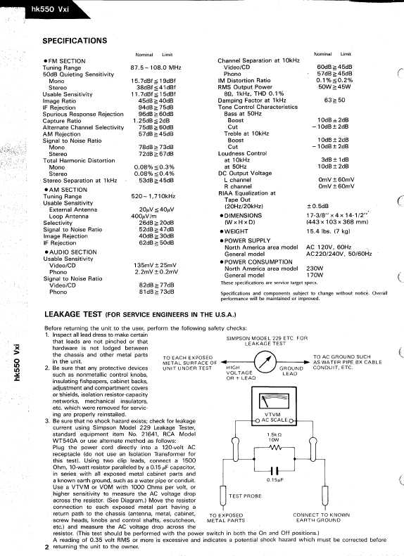 Сервисная инструкция Harman-Kardon HK-550VXI