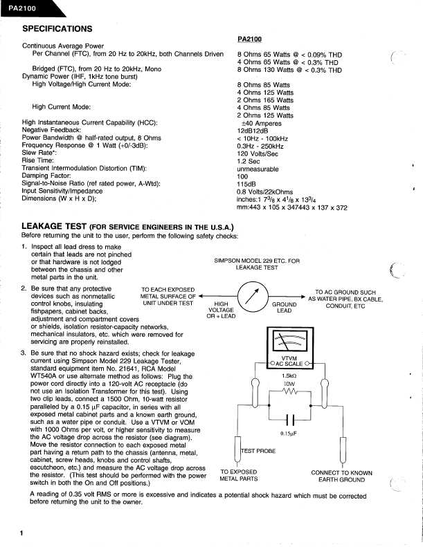 Сервисная инструкция Harman-Kardon PA-2100