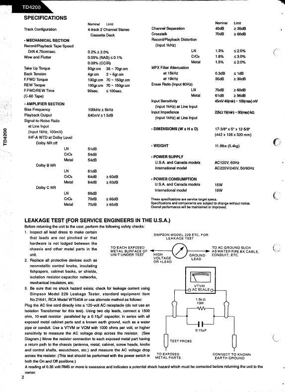 Сервисная инструкция Harman-Kardon TD-4200