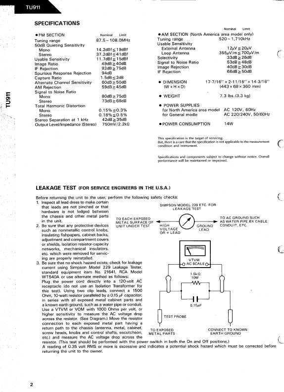 Сервисная инструкция Harman-Kardon TU-911