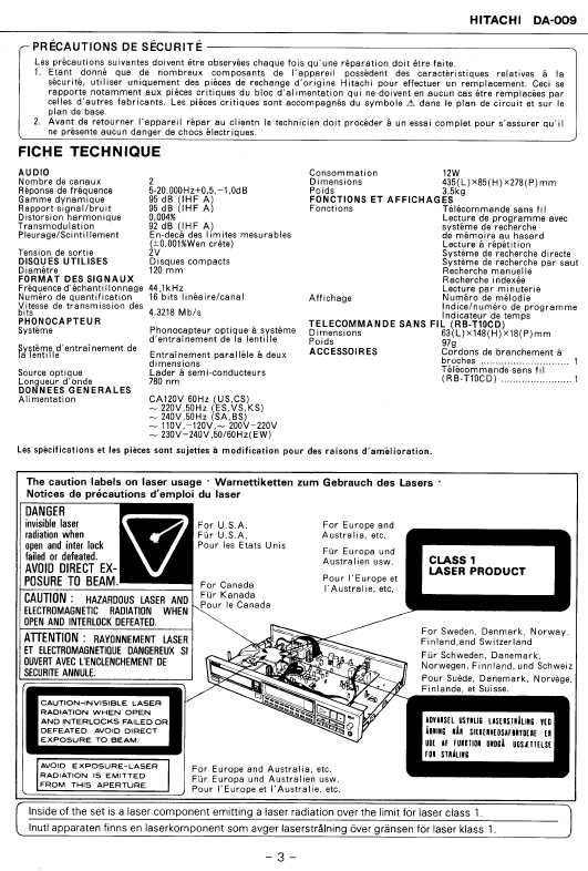 Сервисная инструкция Hitachi DA-009