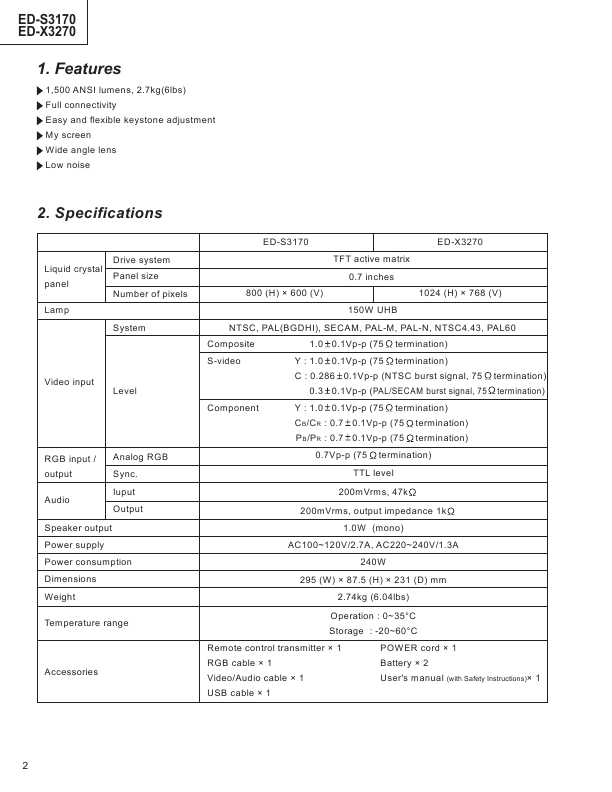 Сервисная инструкция Hitachi ED-S3170, ED-X3270