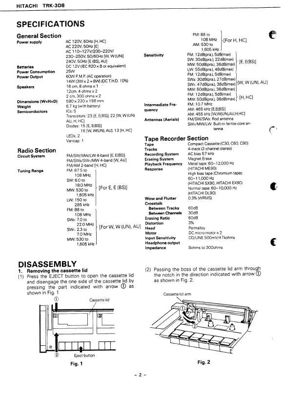 Сервисная инструкция Hitachi TRK-3D8