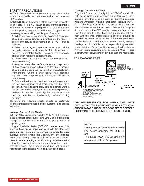 Сервисная инструкция Hitachi UT37V702, UT37X902 (CHASSIS D8MW)