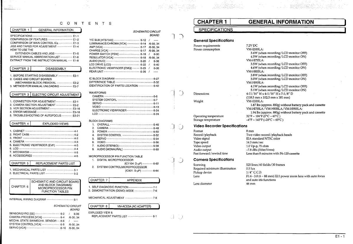 Сервисная инструкция Hitachi VM-E555LA