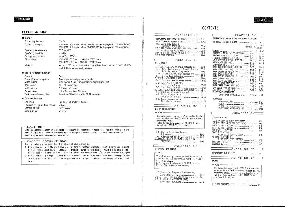 Сервисная инструкция Hitachi VM-H38E, VM-H39E