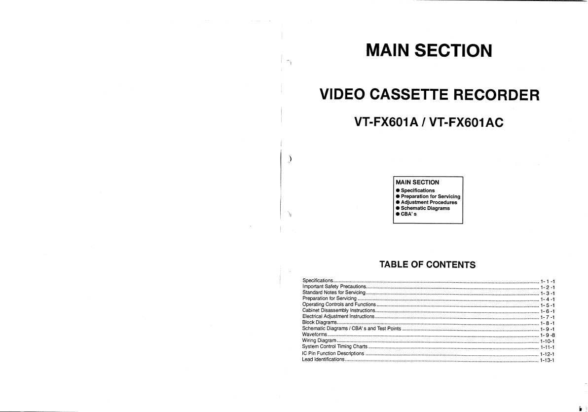 Сервисная инструкция Hitachi VT-FX601A