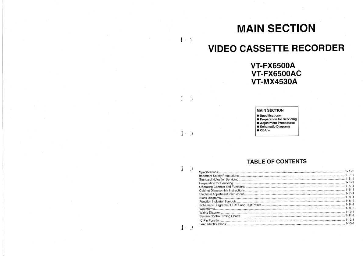 Сервисная инструкция Hitachi VT-FX6500A, VT-MX4530A