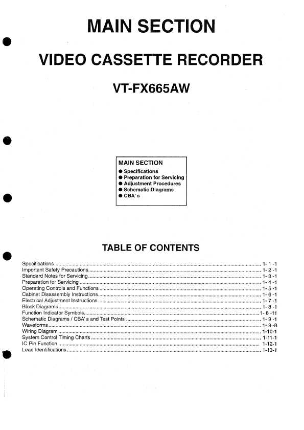 Сервисная инструкция Hitachi VT-FX665AW