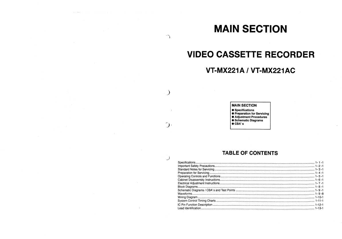 Сервисная инструкция Hitachi VT-MX221A