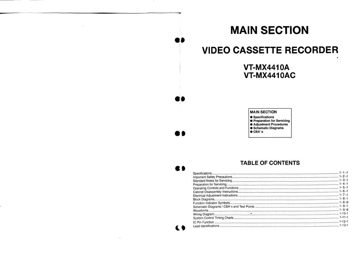 Сервисная инструкция Hitachi VT-MX4410A