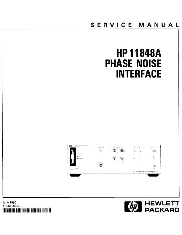 Сервисная инструкция HP (Agilent) 11848A PHASE NOISE INTERFACE