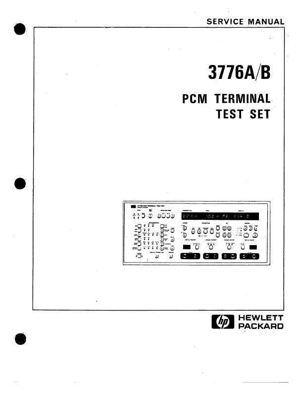 Сервисная инструкция HP (Agilent) 3776A B PCM TERMINAL TEST SET