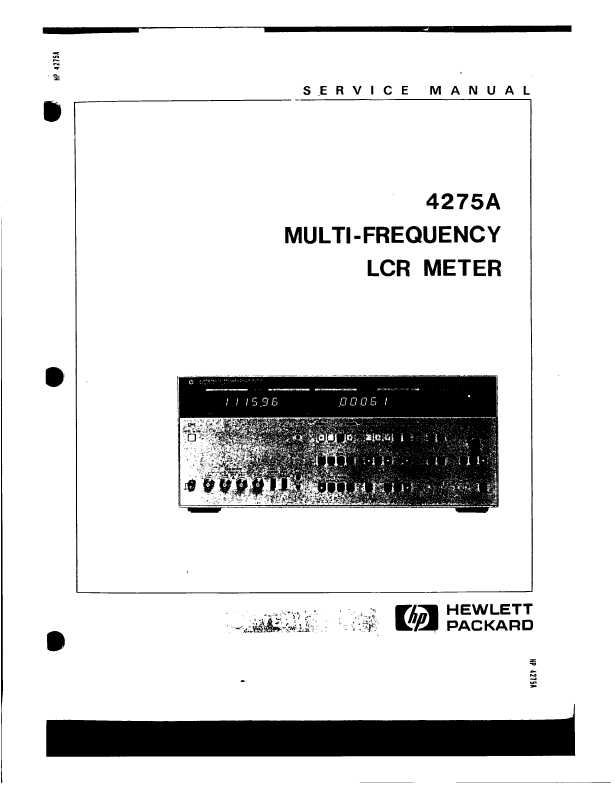 Сервисная инструкция HP (Agilent) 4275A LCR METER