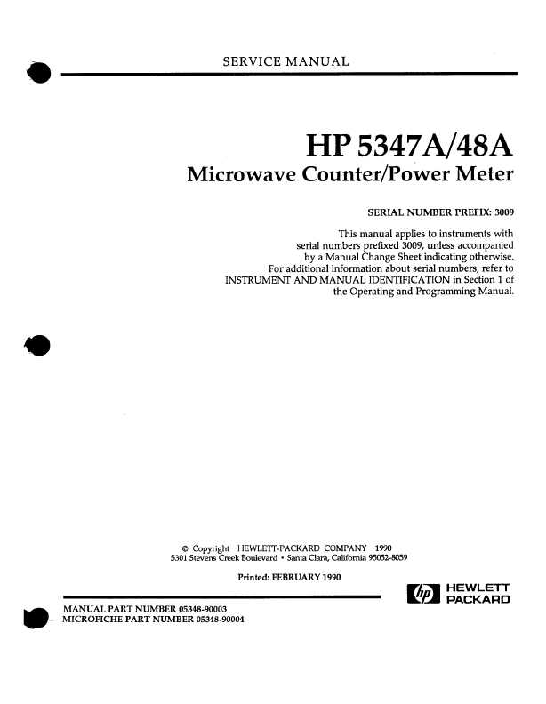 Сервисная инструкция HP (Agilent) 5347A 5348A COUNTER POWER METER