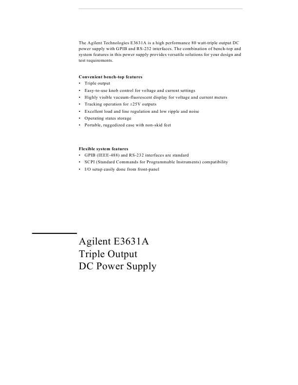 Сервисная инструкция HP (Agilent) E3631A DC POWER SUPPLY