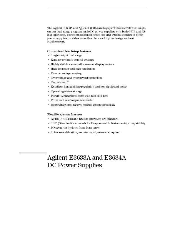Сервисная инструкция HP (Agilent) E3633A E3634A DC POWER SUPPLY