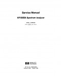 Сервисная инструкция HP 8560A Spectrum analyzer