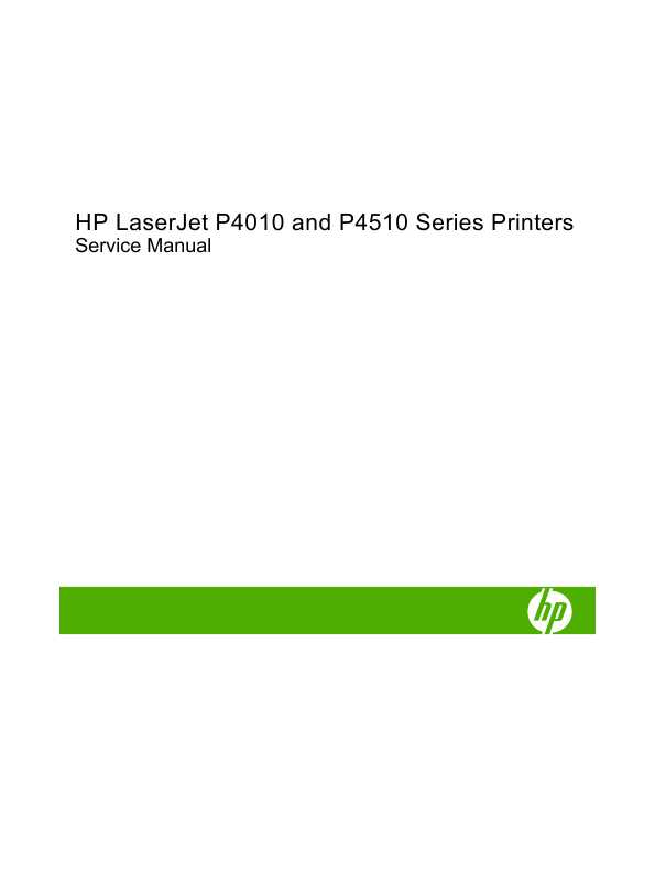 Сервисная инструкция HP LaserJet-P4010, P4510