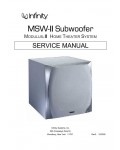 Сервисная инструкция Infinity MSW II SUBWOOFER